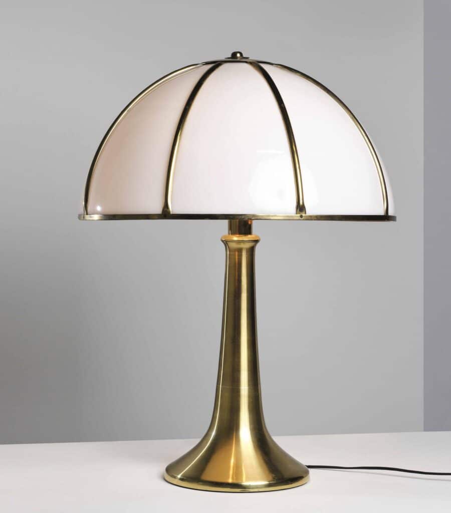 lampada da tavolo a fungo Gabriella Crespi anni 60 in ottone