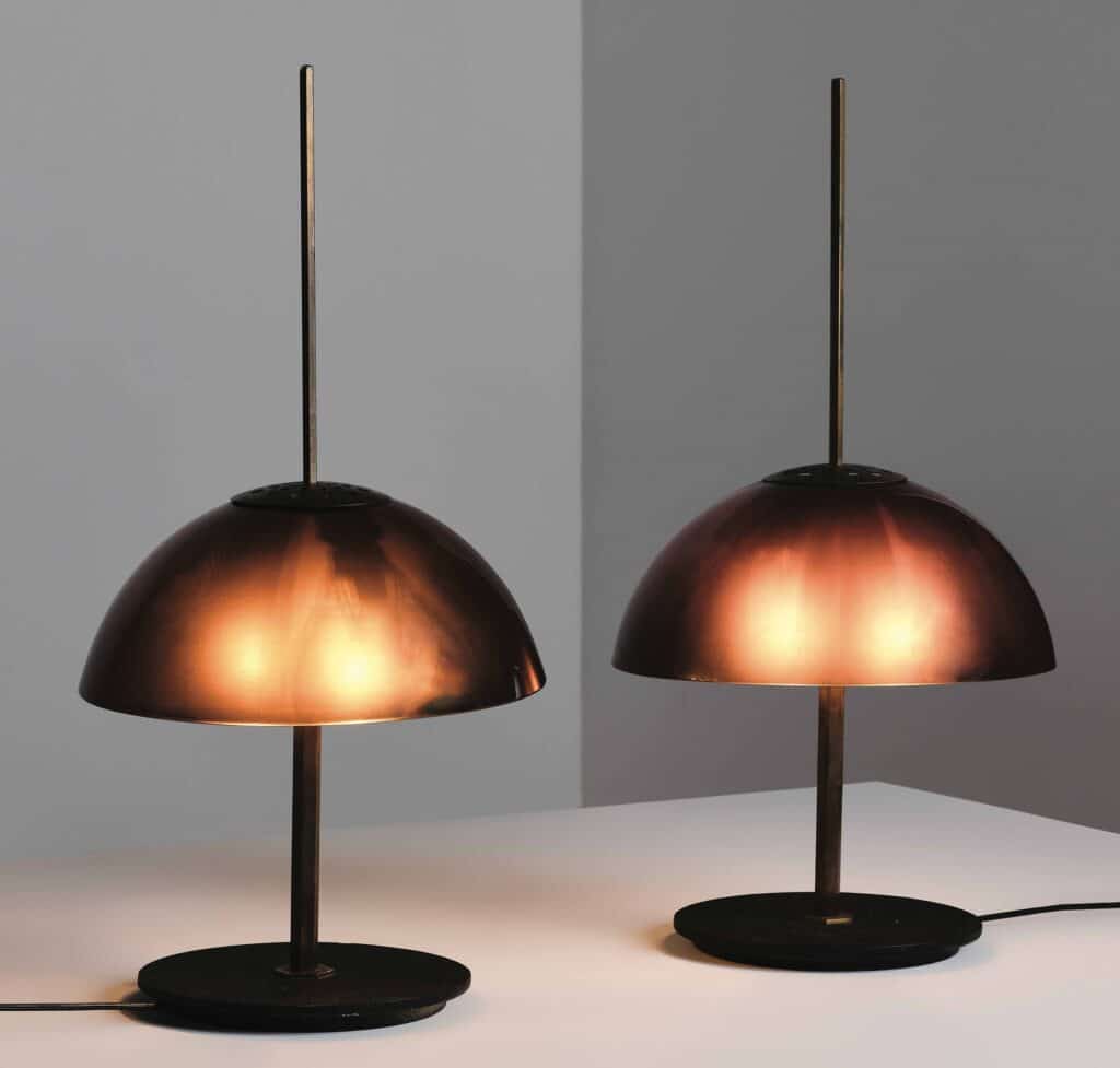 coppia lampade da tavolo design Gino Sarfatti per Arteluce